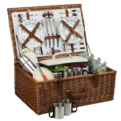 Picnic at Ascot Dorset Basket for Four with Coffee Service 9.25" x 23