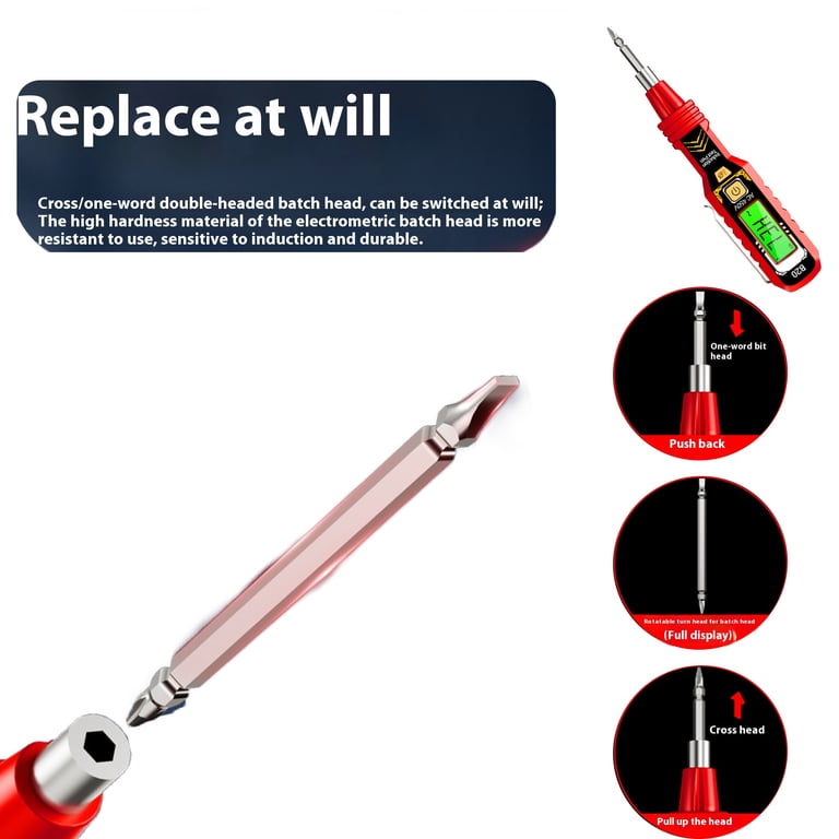 Non-Contact Voltage Tester With LCD Display – 2-in-1 Smart Electrician Tool For AC/DC Circuit Detection, 30-1000V AC, With Sound & Light Alarms, LED Work Light – 2 Pack With Gloves