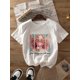 thumbnail image 2 of Women's Valentine's Day Love Bird Graphic T-Shirt - Casual Crew Neck Short Sleeve Top, Perfect for SCamisetas para mujer, lindas camisetas con estampado gráfico, de manga corta, estilo casual, para ve, 2 of 7