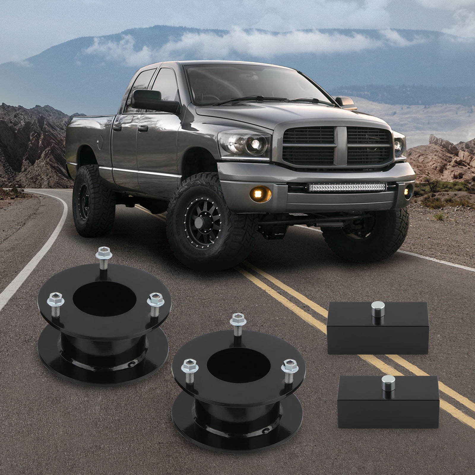 maXpeedingrods 3" Front & 2" Rear Leveling Kit for Dodge Ram 2500 3500 4WD 1994-2013, Suspension Lift w/Extended U-Bolts