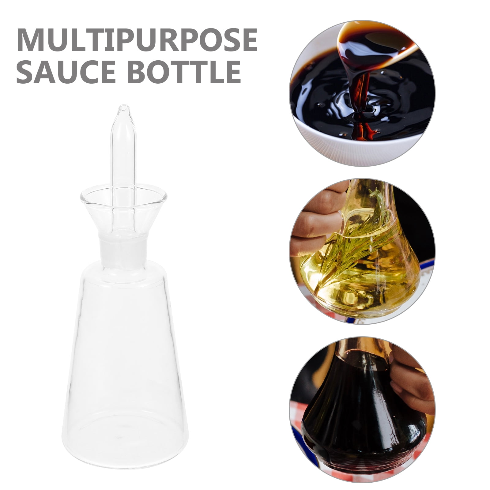 2 Count Glass Containers for Liquids Syrup Measuring Oil Dispenser Bottle Storage