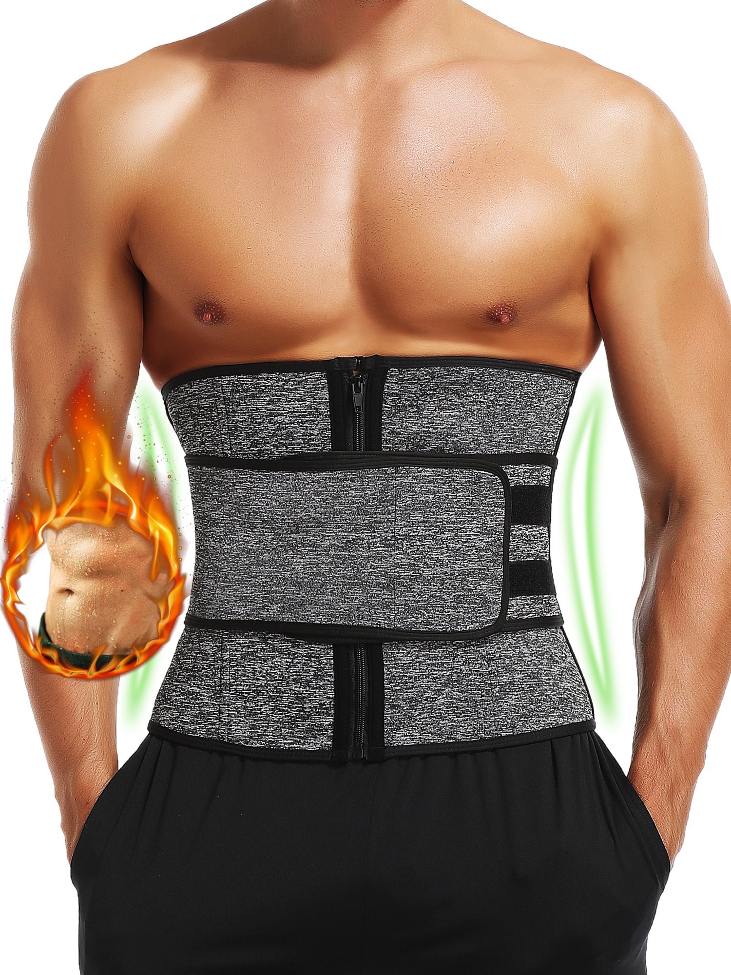 Men Waist Trainer Body Shaper Slimming Sweat Belt Tummy Control Band Fat Burner 