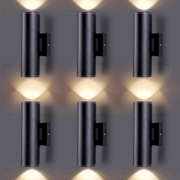 GCGAFUL Outdoor Wall Lights 2-Pack, 12W 2700K Cylinder Light Cover Porch, Waterproof Integrated led Outdoor lights for Patio
