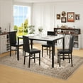 thumbnail image 2 of PAPROOS Dining Table Set for 4, Modern 5-Piece Kitchen Table Set with Faux Marble Top and Leather Upholstery Chairs, Heavy Duty Dinette Sets for Breakfast Nook, Dining Room Table and Chairs, Black, 2 of 7