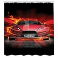 thumbnail image 3 of Ambesonne Cars Shower Curtain, Car Speeding Art, 69"Wx84"L, Orange Black Red, 3 of 3