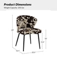 thumbnail image 7 of Velvet Upholstery Comfy Dining Chair Accent Channel Tufted Metal Legs Home Living Room Bedroom Kitchen Cowhide, 7 of 7