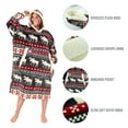 thumbnail image 3 of Lazy One Oversized Blanket Hoodie, Comfortable Sleepwear, Oversized Hoodies for Women and Men, One Size Fits All Wearable Blankets (Cabin Fair Isle), 3 of 6