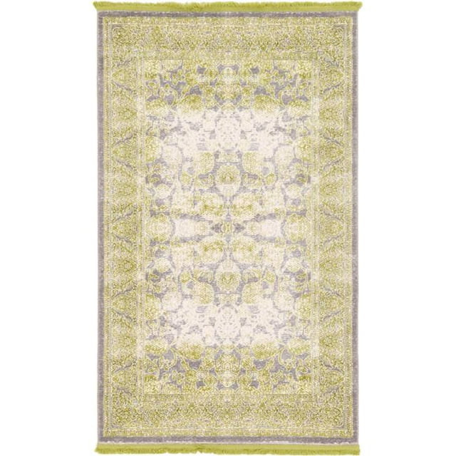 Unique Loom 3130002 3 ft. 3 in. x 5 ft. 3 in. Apollo New Classical Rectangular Rug, Light Green