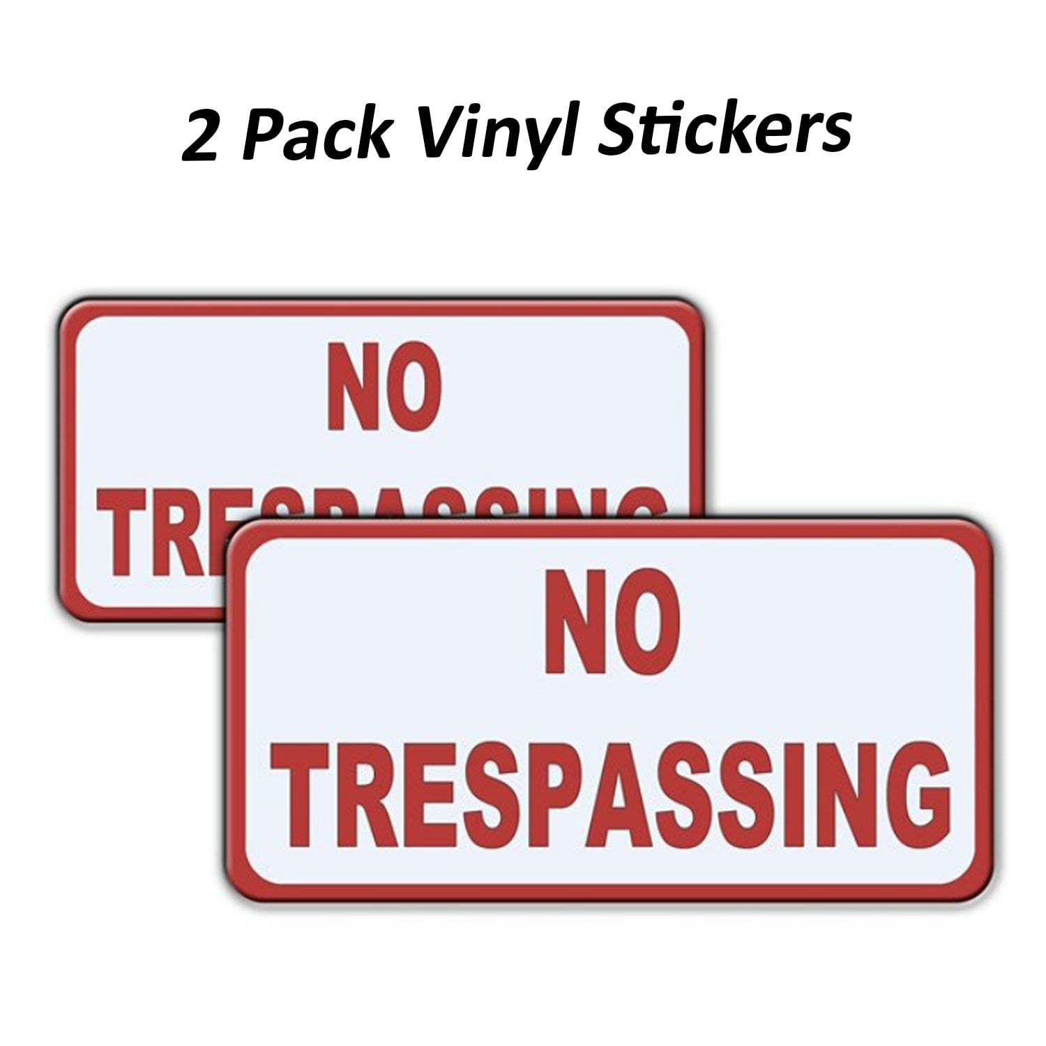 No Trespassing Stickers Outdoor/Indoor, 2 Vinyl Decals Sticker Included, Easy Installation to