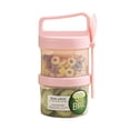 thumbnail image 1 of Boreal Craft Jar Key to Open Portable Breakfast Cup Set: 360ml + 360ml For Fruits Oats Yogurt Milk & | For Students & Outdoor Picnics | Includes Spoon & Design, 1 of 2