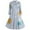 Gray, variant on Women's Vintage Collar Planet Print A-Line Flare Party Dress
