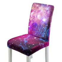 Xoenoiee Purple Galaxy Print Dining Chair Covers Stretch Chair Slipcovers Anti-Slip Covers for Dining Chair Removable Washable Parsons Kitchen Chair Covers, 1 Set