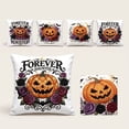 thumbnail image 4 of Throw Pillow Covers 20x20 Inch, Soft Plush Embroidered Printed Pumpkin Decorative Square Pillowcases, Farmhouse Holiday Cushion Covers for Sofa Living Room Home Fall Halloween Thanksgiving Decor, 4 of 6