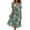 Army Green, variant on Women's Slimming Design Dress Floral Printed Short Sleeves Long Dress V-neck Sexy Casual Loose Dress Beach Holiday Dresses Female Elegant Atmospheric Straight Evening Dress Sky Blue S