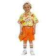 thumbnail image 3 of FYEGRE Boys Outfit with Short Sleeve Top, Casual Shorts & Socks, Cute Playful Ensemble for Spring/Summer, Family Gatherings & School Events Orange 13-14 Years, 3 of 6