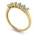 thumbnail image 2 of 0.35 ctw Wedding Band for Women - 18K Yellow Gold Natural Aquamarine Stackable Eternity Ring, 2 of 6