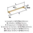 thumbnail image 5 of Amerock Faraday 8-13/16 inch (224mm) Center-to-Center Champagne Bronze Cabinet Pull, 5 of 6
