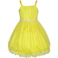 thumbnail image 1 of Robe Fille Cape Jaune Ceinture Perle Mariage Fête 7 Ans, 1 of 9