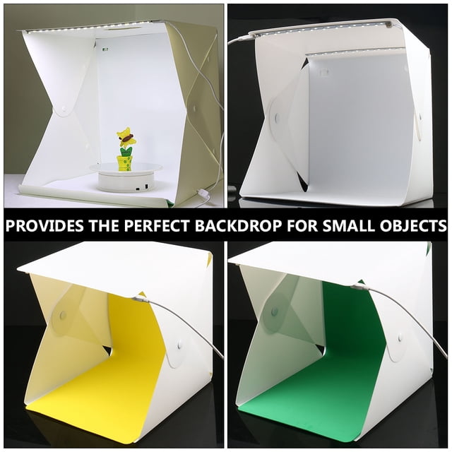 KALLORY Mini Photography Lighting Cube Tent with BuiltIn LED Light for Convenient Photography Use in White 30cm