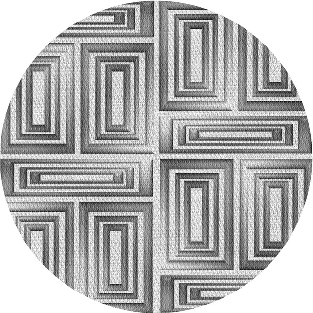Ahgly Company Tapis de Zone Rond d'Intérieur Lavable à la Machine, Transitionnel, Platine Argent Gris, 3 Pieds Rond