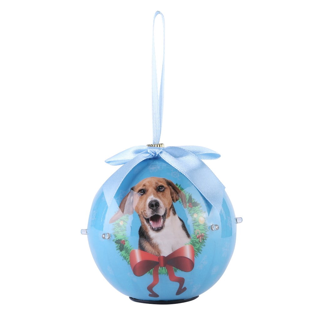 2019 Christmas Ball Ornaments Annual Edition with lights, Glittering Christmas Tree Pendants Decorative Hanging Christmas Dog Collection Balls for Holiday Party Indoor Outdoor Decoration