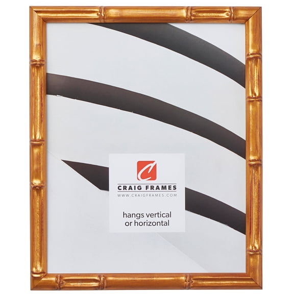 Craig Frames Vintage Bamboo, 13x21 inch Picture Frame, Tropical Gold
