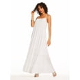 thumbnail image 3 of JESSICA SIMPSON Womens White Pleated Adjustable Button Top Tiered Skirt Lined Spaghetti Strap Scoop Neck Maxi Trapeze Dress XL, 3 of 3