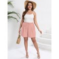 thumbnail image 3 of SHOWMALL Women's Plus Drawstring Shorts Pink 5X Summer Elastic Waist Casual Lightweight with Pockets, 3 of 7