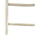 thumbnail image 4 of DecMode 20" x 59" Light Brown Teak Wood Handmade 5 Rack Ladder, 1-Piece, 4 of 7