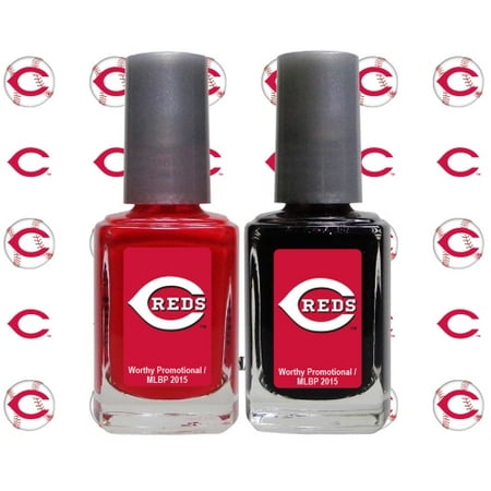 Cincinnati Reds 2-Pack Nail Polish with Nail Decal - No Size