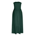 thumbnail image 6 of Wycnly Summer Dresses for Women Womens Dresses Beach Boho Elastic Waist Pleated Swing Strapless Maxi Dress Womens Casual Solid Tube Top Sleeveless Long Sundress, 6 of 7