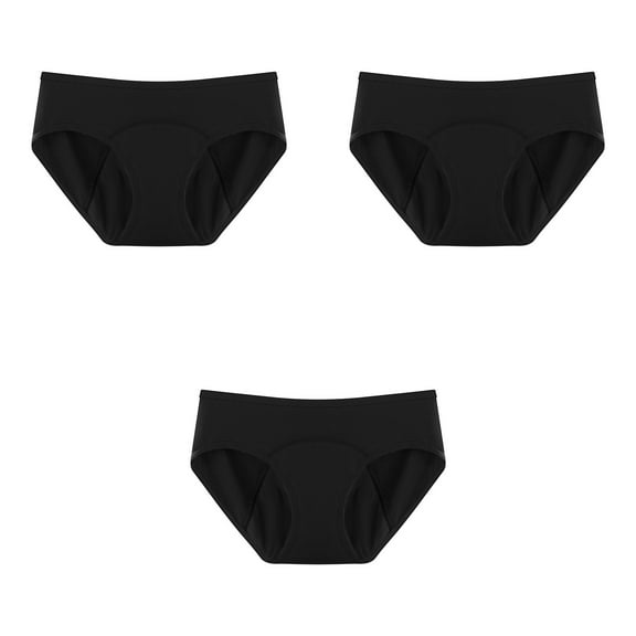 GERsome 3 Pack Women's Period Underwear Heavy Flow Leak Proof Cotton Panties Postpartum Menstrual Mid-Rise Briefs Teens XS-5XL