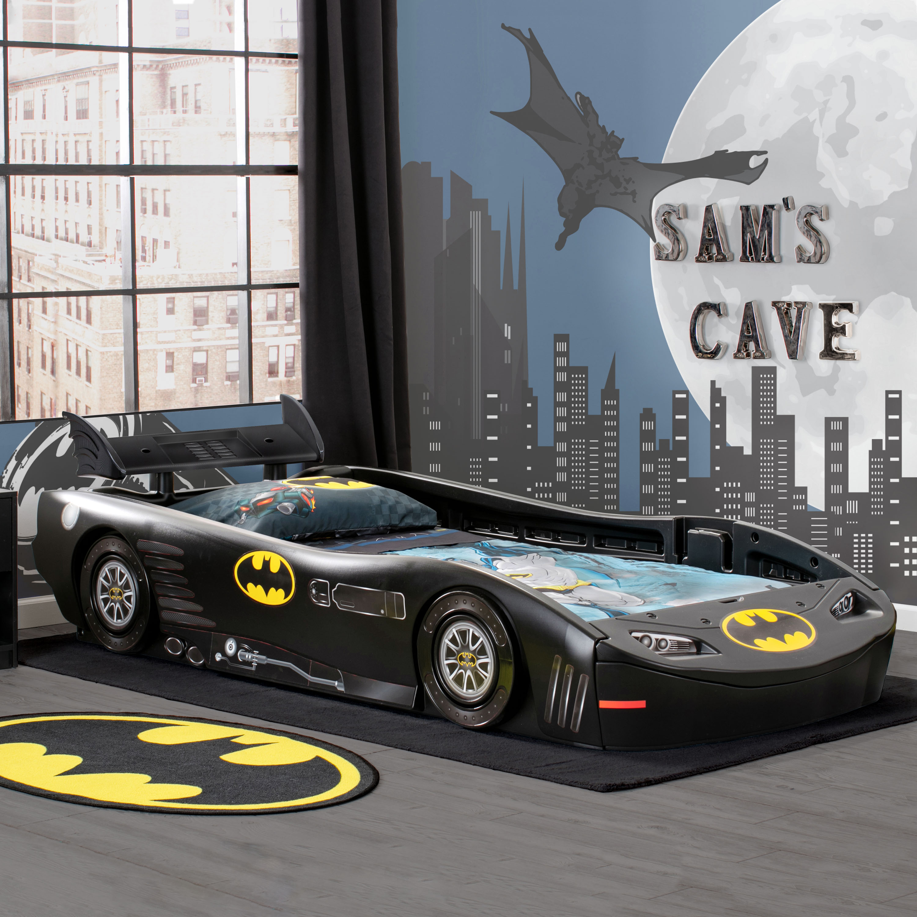 Delta Children DC Comics Batman Batmobile Car Plastic Twin Bed, Black - image 4 of 6