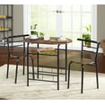 thumbnail image 2 of TMS 3-Piece Indoor Metal Bistro Dining Set, Includes Round Table and Chairs, Black/Espresso, 2 of 5