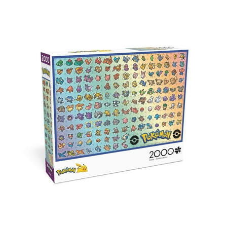 Buffalo Games Retro Pixel Pokémon Chart 2000-Piece 38.5 x 26.5-inch Interlocking Jigsaw Puzzle for Adults Ages 14+