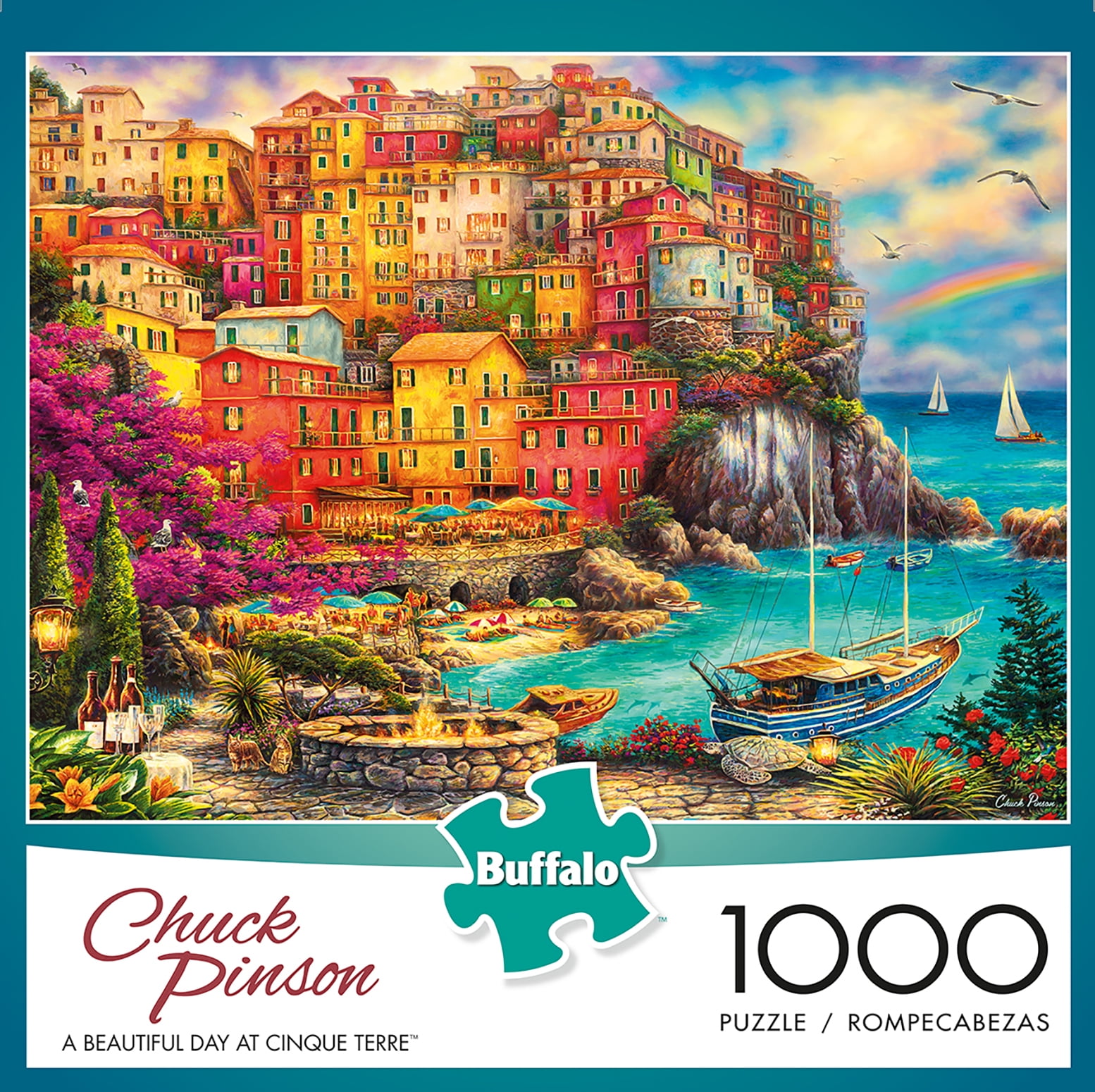 1000 Piece Jigsaw Puzzle 750 Piece Jigsaw Puzzle & Signature Collection Cinque Terre Mountains on Fire Reflections Buffalo Games
