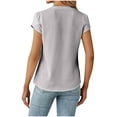 thumbnail image 5 of Womens Fashion Summer Tops 2025 Plus Size Casual Tops Business Work Blouses Button Shirts Short Sleeve V Neck T-shirt, 5 of 5