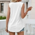 thumbnail image 4 of Tuphregyow Women's Floral Print Eyelet Tank Tops Tunic Solid Comfortable Loose Sleeveless Casual Comfortable Blouse, 4 of 4