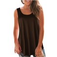 thumbnail image 6 of cocolona Womens Summer Tank Tops Crew Neck Sleeveless Loose Shirts Fashion Casual Solid Color T-shirt Blouse XL, 6 of 6