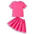 thumbnail image 4 of Kogui Girls Outfits Dressy Girl's Skirt Sets 2 Piece Outfit Summer Clothes Tops Ruffle Mini Skirts Size 6-7 Years (Hot Pink,6-7 Years), 4 of 9