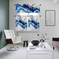 thumbnail image 4 of Blue Marble Kitchen Curtains Sets for Windows 36 Inch Length, Contemporary Golden Abstract Texture Art Rod Pocket Window Treatments Tier Curtains and Valances Set for Bedroom/Bathroom, 4 of 8