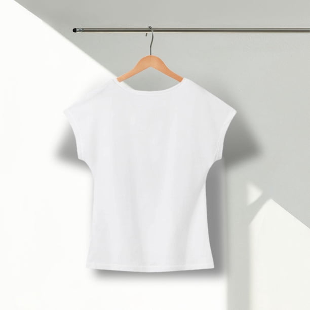 Camiseta para mujer, camiseta básica, corte regular, camiseta de cuello redondo para mujer que camina por la calle L