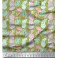 thumbnail image 1 of Soimoi Green Cotton Duck Fabric Oak & Beech Leaves Print Fabric by the Yard 56 Inch Wide, 1 of 3