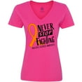thumbnail image 3 of Inktastic Never Stop Fighting Multiple Sclerosis Awareness Women's V-Neck T-Shirt, 3 of 5
