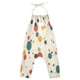 thumbnail image 2 of Girls' Jumpsuits Rompers Summer Casual Sleeveless Rompers With Pockets Spaghetti Strap Romper Colorful Dots and Lines 2T, 2 of 7