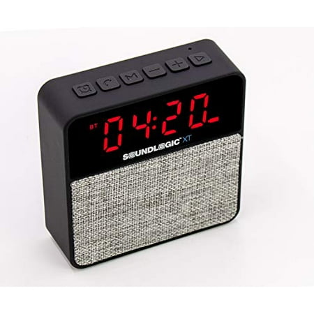 Bluetooth Alarm Clock Radio, Stream Wireless Music w/Built-in FM Radio, USB & Micro SD (TF) Card Slots, 3.5mm Aux Input Jack, LED Display, Portable, Superior Sound, Mic Handsfree Calling