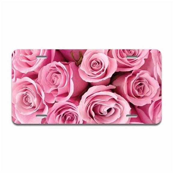 SignMission A-LP-03-433 Pink Roses Aluminum License Plate