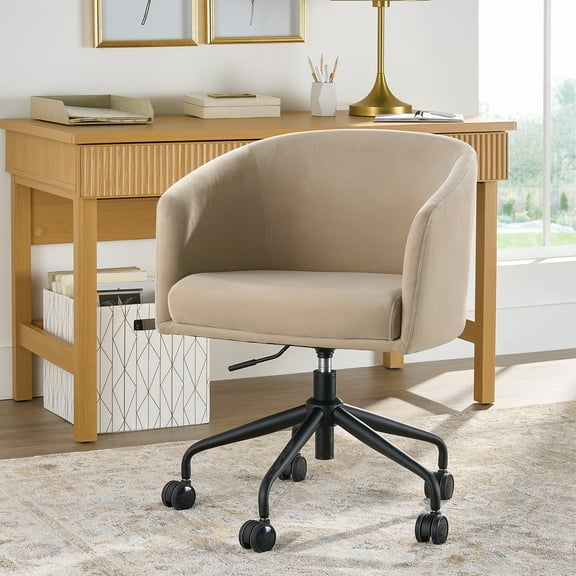 Better Homes & Gardens Wyatt Velvet Office Chair, Beige