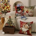 thumbnail image 4 of Christmas Pillow Covers 18x18 inch Set of 4 Christmas Tree Gift Ball Decorative Vintage Throw Pillow Covers Winter Retro Christmas Decoration for Home Couch SDJY-011A18, 4 of 6