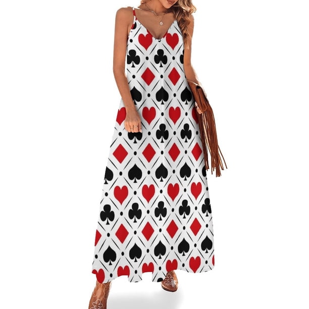 Símbolos de los palos de las cartas de juego Vestido sin mangas Falda de verano Vestidos